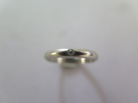 A Cartier 950 platinum solitaire diamond set band ring size I marked 48 BUP 442 Pt 950 - approx