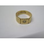 A hallmarked 18ct yellow gold diamond ring size S - approx weight 4.9 grams - slight bending to