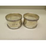 Two silver napkin rings Dublin hallmark - approx weight 2.4 troy oz - no engraving, good condition