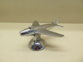 A vintage Dunhill chrome novelty petrol table lighter in the form of a 1954 F-86 Sabre jet plane -