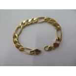 A 9ct yellow gold hallmarked bracelet 22cm long - approx weight 39 grams - clasp good, some small