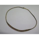 A 9ct tricolour gold necklace - Length 42cm - approx weight 15.5 grams - one link missing a pin,