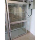 A large good quality shop display cabinet with sliding doors - Height 183cm x Width 120cm x Depth