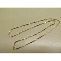 A 14ct yellow gold 585, 78cm box link chain approx weight 31.9 grams - in good condition