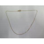 A 9ct yellow gold 36cm chain - approx weight 1.4 grams - clasp good