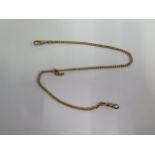 A 9ct yellow gold double albert watch chain missing bar - 35cm long - approx weight 5.9 grams -