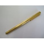 A Mont Blanc plated cartridge ink pen - Length 14cm - working, some slight wear to plate