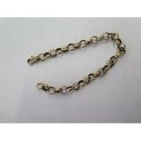 A 9ct yellow gold bracelet - Length 20cm - catch good - approx weight 11.5 grams