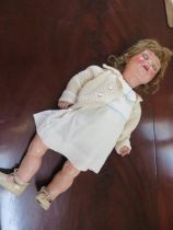 A German Bisque headed doll no 342.7 - Height 62cm - one leg off, face good