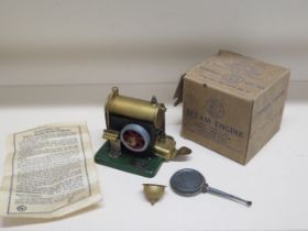 An S.E.L Model Junior static steam engine, with box and instruction