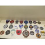 A collection of 25 motoring/car badges including a Royal Automobile Club Associate badge with enamel