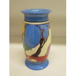 A Clarice Cliff Fantasque Bizarre blue autumn vase shape 265 - Height 15cm - overall good condition,