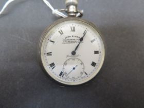 A gents silver pocket watch - John Elkham - not working