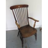 A 19th century ash and elm Windsor chair