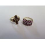 Two 9ct yellow gold rings sizes N and O/P - total weight approx 7.8 grams - both good