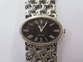 A 1975 silver Omega De Ville manual wind bracelet dress watch - 32mm case, 24mm bracelet, 18cm