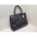 A Mulberry brown leather Bayswater handbag with a brass postman's lock - in used but good condition
