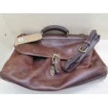 A Timberland textured leather saddle/briefcase messenger bag with shoulder strap - 34cm x 45cm -