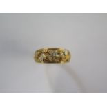 An 18ct yellow gold and white gold ring size L - weight approx 2.6 grams - in good condition