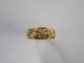 An 18ct yellow gold and white gold ring size L - weight approx 2.6 grams - in good condition
