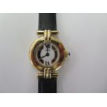 A Must de Cartier gold plated 925 silver ladies quartz wristwatch 1902 - no CC162866 - on a