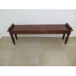 A mahogany window seat on turned reeded legs - made by a local craftsman to a high standard - Height