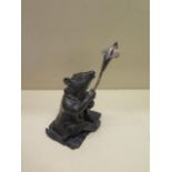 A metal figure of a rat and lily - Height 16cm