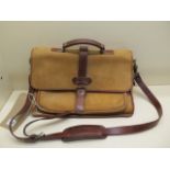 A Timberland suede and leather saddle/briefcase messenger bag with shoulder strap - 30cm x 43cm -
