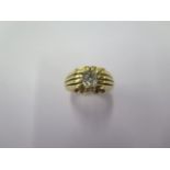 An 18ct yellow gold solitaire ring size Q/R - approx weight 14.9 grams - approx diamond weight 0.