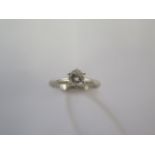 An 850 platinum diamond solitaire ring - diamond weight approx 0.46ct - cut to shank - approx weight