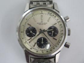 A Breitling 815 Top Time 1970's Chronograph stainless steel manual wind Panda Dial wristwatch with a