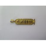 An 18ct yellow gold Egyptian pendant - Length 43mm - approx weight 1.9 grams