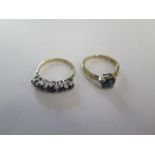 Two 9ct yellow gold rings sizes N - approx weight 4.6 grams - both good