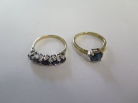 Two 9ct yellow gold rings sizes N - approx weight 4.6 grams - both good