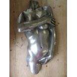 A figural metal finish nude - Height 75cm
