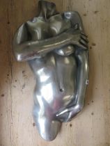 A figural metal finish nude - Height 75cm