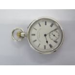 A silver Lancashire Watch Co Ltd Prescot top wind open face pocket watch - 50mm case - overall good,