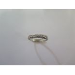 A white metal seven stone diamond ring size K/L - approx weight 2.6 grams