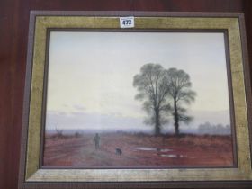 A Coulson oil on canvas man and dog - in good condition with the original receipt dated 20-1-83