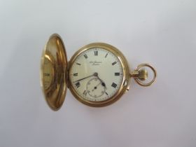 A JW Benson London 9ct yellow gold Hunter (The Field) presentation pocket watch - 52mm case - no.