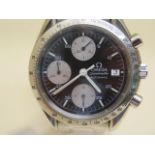 A stainless steel 2011 Omega Speedmaster reverse panda automatic chronograph gents bracelet