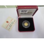 A fine gold Pobjoy Mint 1/10oz piedfort high relief coin - approx weight 6.2 grams