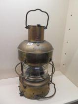 A brass ships marine lantern - Height 57cm