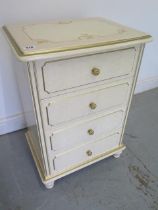 A single modern three drawer bedside chest