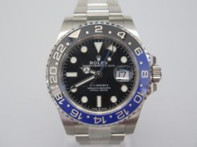 A 2022 Rolex Oyster Perpetual date GMT-MASTER II stainless steel bracelet gentleman's wristwatch