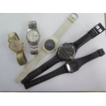 A Croisi manual wind gold plated wristwatch wit 33mm case - running - two swatch watches, a Lotus