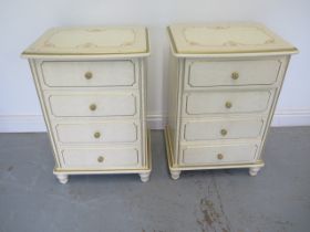A pair of modern three drawer bedside chests