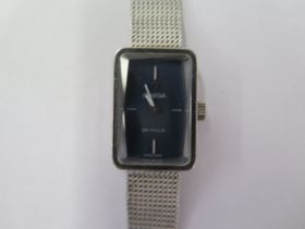 An Omega De Ville silver plated manual wind ladies bracelet wristwatch - 16mm case - no 5928/208 -