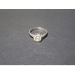 An early brilliant cut diamond solitaire ring set in 18ct white gold - The diamond approx 1.52ct,