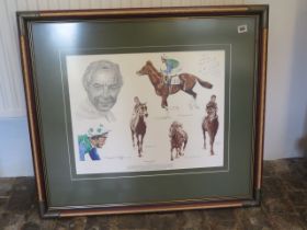 A signed print tribute to Lester Piggott